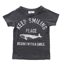 jeans-b. 2nd ジーンズベーセカンド peace Tシャツ (チャコールグレー)