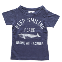 jeans-b. 2nd ジーンズベーセカンド peace Tシャツ (チャコールグレー)