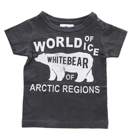 jeans-b. 2nd white bear Tシャツ (チャコールグレー)